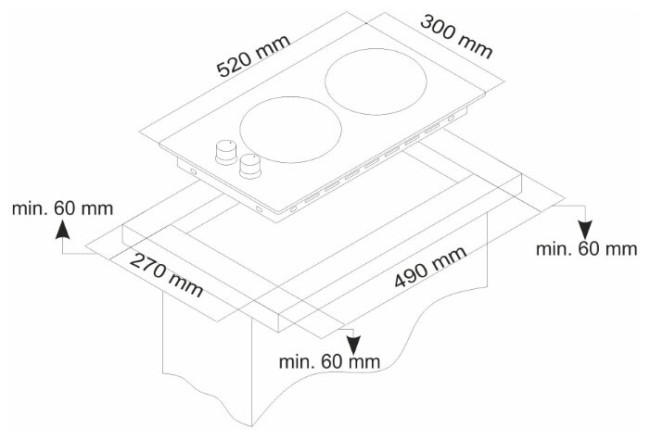 Газовая варочная панель MONSHER MKFG 30625I01