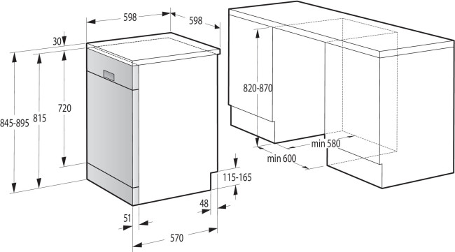 Посудомоечная машина Gorenje GS620C10S серебристый