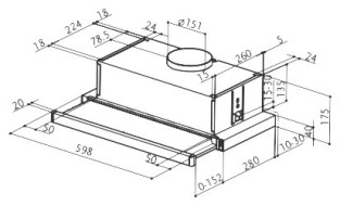 Встраиваемая вытяжка Faber Flexa Glass M6 BK A 60 Встраиваемая вытяжка Faber Flexa Glass M6 BK A 60