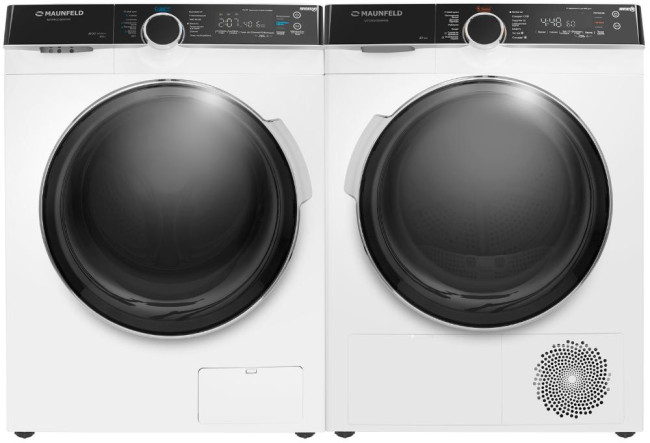Комплект стиральная и сушильная машина Maunfeld MFWM1510WH06 + MFDM1410WH06 + WM-SK Комплект стиральная и сушильная машина Maunfeld MFWM1510WH06 + MFDM1410WH06 + WM-SK