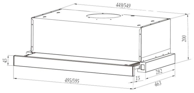 Встраиваемая вытяжка DACH STELA 2 50 white