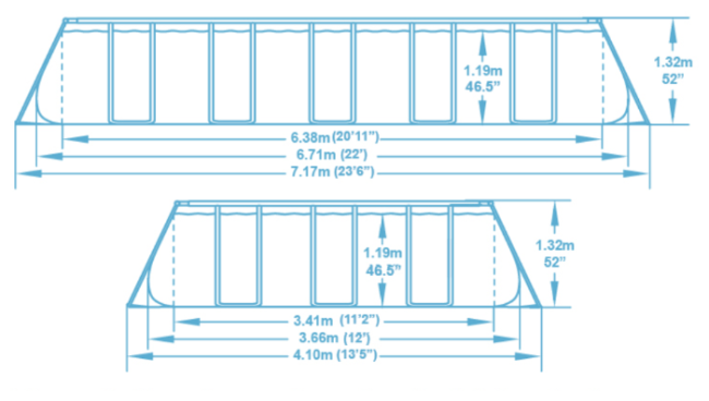 Бассейн Bestway Rectangular Frame 56278/56471