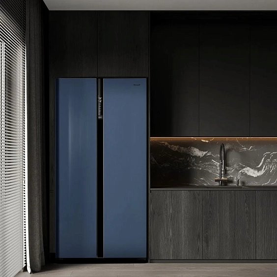 Холодильник WEISSGAUFF WSBS 600 NoFrost Inverter Blue Glass Холодильник WEISSGAUFF WSBS 600 NoFrost Inverter Blue Glass