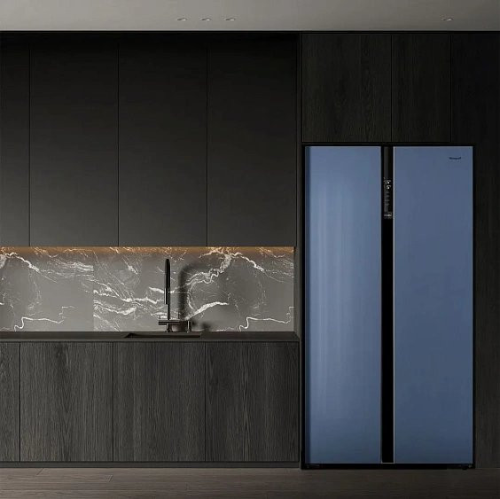 Холодильник WEISSGAUFF WSBS 600 NoFrost Inverter Blue Glass Холодильник WEISSGAUFF WSBS 600 NoFrost Inverter Blue Glass