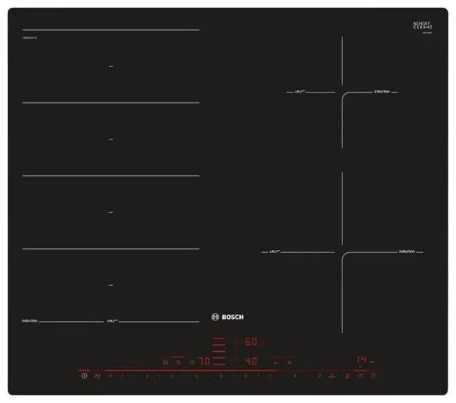 Встраиваемая индукционная варочная панель Bosch PXE601DC1E Встраиваемая индукционная варочная панель Bosch PXE601DC1E