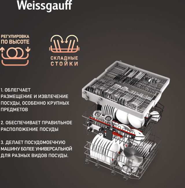 Посудомоечная машина Weissgauff DW 6140 Inverter Real Touch AutoOpen Посудомоечная машина Weissgauff DW 6140 Inverter Real Touch AutoOpen