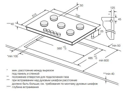 Газовая варочная панель GRAUDE GS 70.1 E