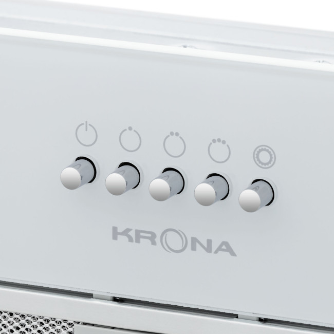 Встраиваемая вытяжка Krona Kate 600 Glass White PB