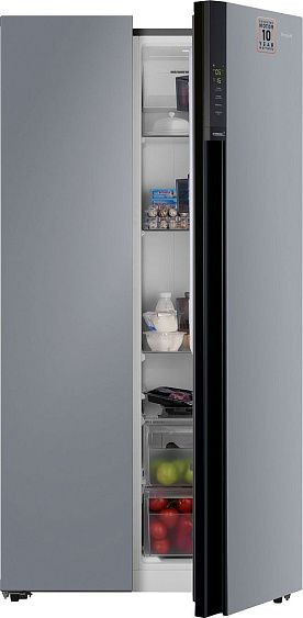 Холодильник WEISSGAUFF WSBS 600 NoFrost Inverter Dark Grey Glass Холодильник WEISSGAUFF WSBS 600 NoFrost Inverter Dark Grey Glass