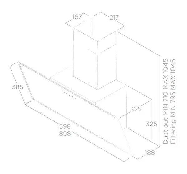 Каминная вытяжка Elica SHIRE BK/A/60 NO PLUG