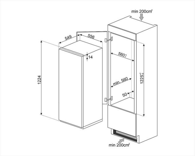 Холодильник SMEG S8C124DE1 Холодильник SMEG S8C124DE1