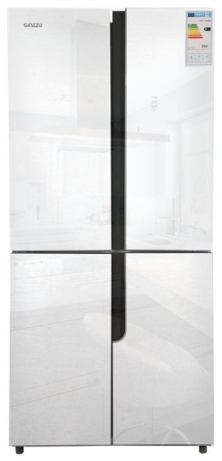 Холодильник Ginzzu NFK-500 White glass