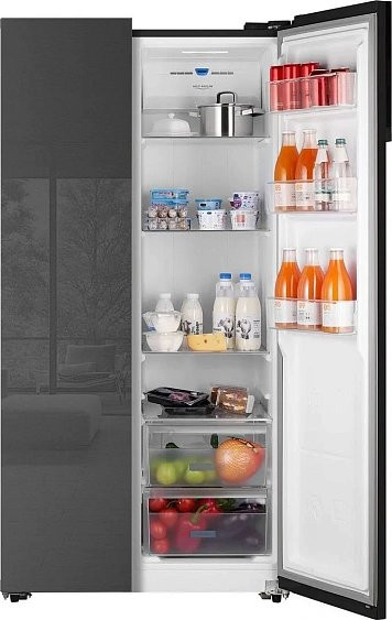 Холодильник WEISSGAUFF WSBS 600 NoFrost Inverter Inox Glass Холодильник WEISSGAUFF WSBS 600 NoFrost Inverter Inox Glass
