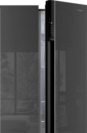 Холодильник WEISSGAUFF WSBS 600 NoFrost Inverter Inox Glass Холодильник WEISSGAUFF WSBS 600 NoFrost Inverter Inox Glass