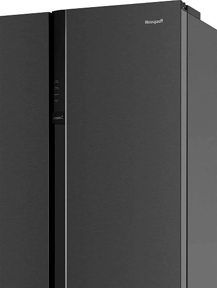 Холодильник WEISSGAUFF WSBS 600 NoFrost Inverter Inox Glass Холодильник WEISSGAUFF WSBS 600 NoFrost Inverter Inox Glass