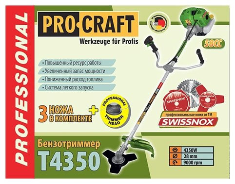 Триммер бензиновый ProCraft T4350 Триммер бензиновый ProCraft T4350