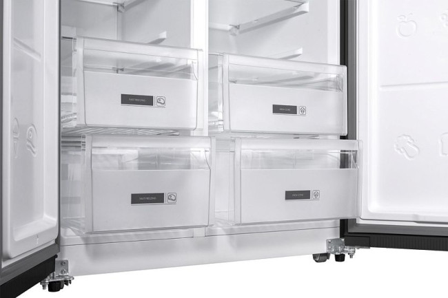 Холодильник WEISSGAUFF WSBS 600 NoFrost Inverter Rock Glass Холодильник WEISSGAUFF WSBS 600 NoFrost Inverter Rock Glass