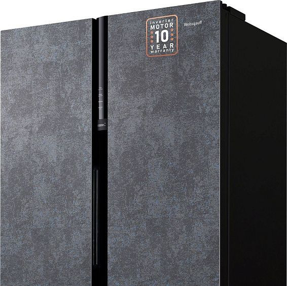 Холодильник WEISSGAUFF WSBS 600 NoFrost Inverter Rock Glass Холодильник WEISSGAUFF WSBS 600 NoFrost Inverter Rock Glass