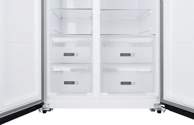 Холодильник WEISSGAUFF WSBS 600 NoFrost Inverter Rock Glass Холодильник WEISSGAUFF WSBS 600 NoFrost Inverter Rock Glass