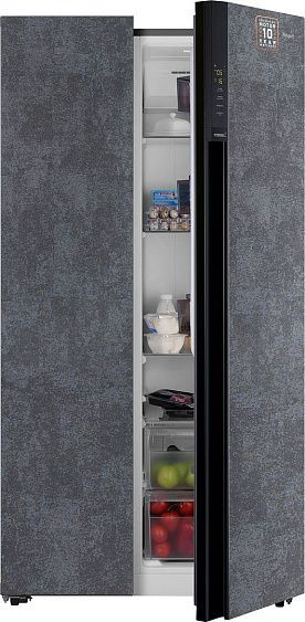 Холодильник WEISSGAUFF WSBS 600 NoFrost Inverter Rock Glass Холодильник WEISSGAUFF WSBS 600 NoFrost Inverter Rock Glass