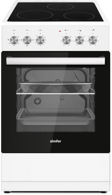 Электроплита Simfer F55VW14025 белая эмаль