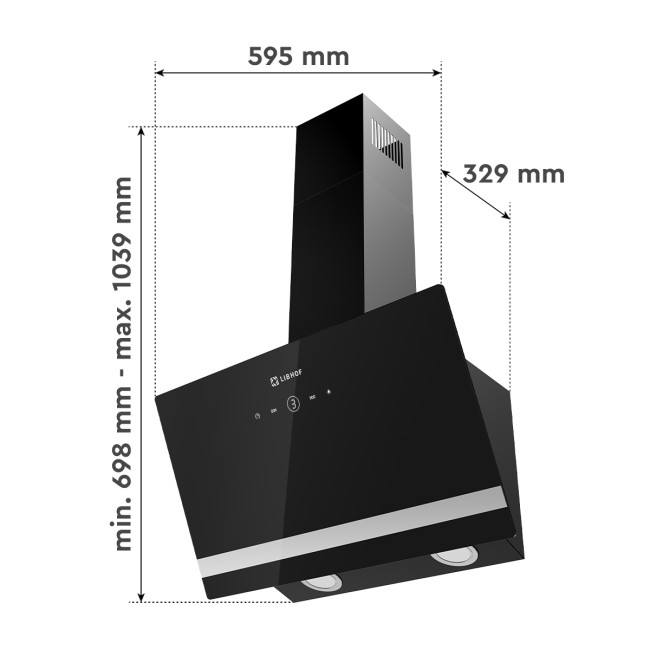 Вытяжка Libhof LV-4060 black-silver Вытяжка Libhof LV-4060 black-silver