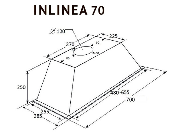 Встраиваемая вытяжка Kuppersberg Inlinea 70 BX