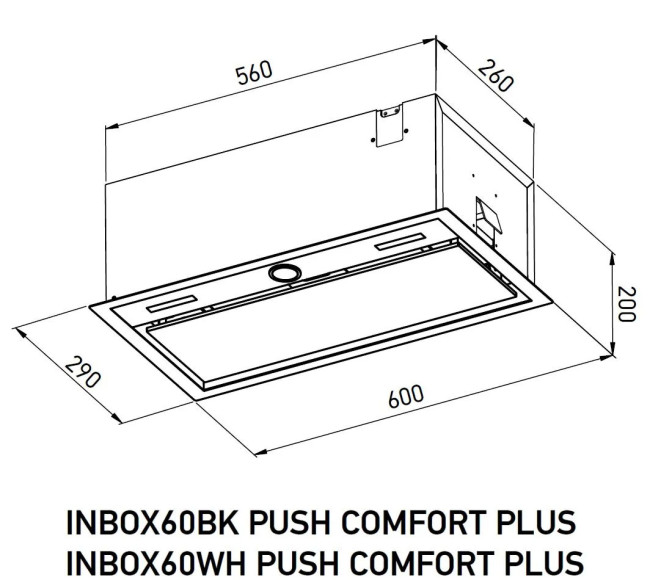 Вытяжка Meferi INBOX60WH PUSH COMFORT PLUS