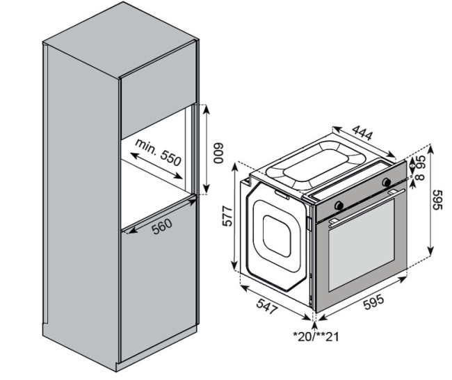 Встраиваемый электрический духовой шкаф Kuppersberg HF 608 W