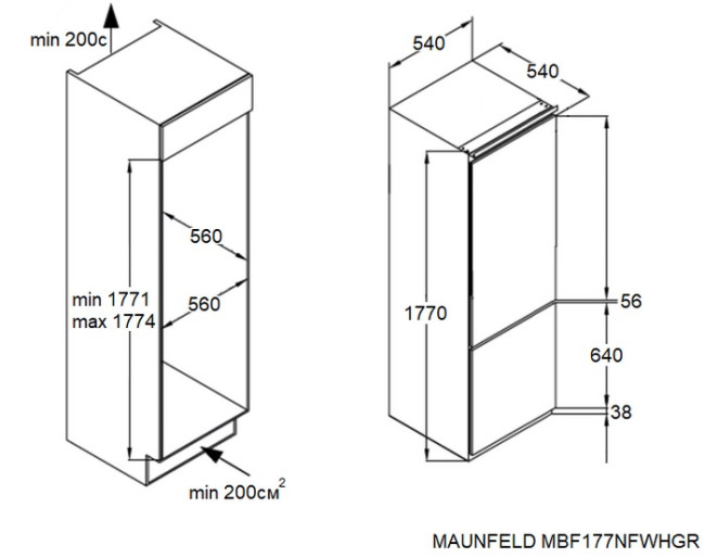 Холодильник MAUNFELD MBF177NFWHGR Inverter Холодильник MAUNFELD MBF177NFWHGR Inverter