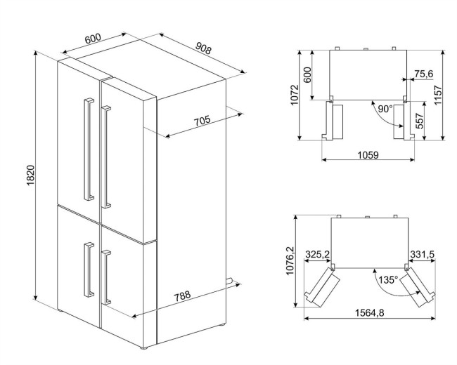 Холодильник Smeg FQ60NDF Холодильник Smeg FQ60NDF