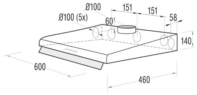 Подвесная вытяжка Gorenje DU 6446 E