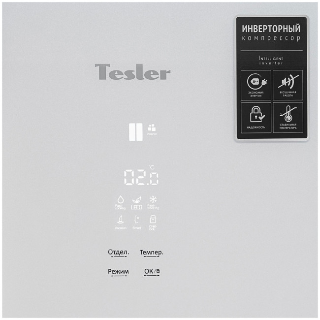 Холодильник Tesler RFD-361I WHITE GLASS