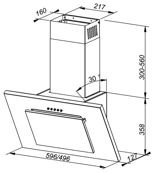 Каминная вытяжка Maan Vertical G 50 бел Каминная вытяжка Maan Vertical G 50 бел