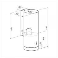Каминная вытяжка LEX Tubo 350 inox Каминная вытяжка LEX Tubo 350 inox