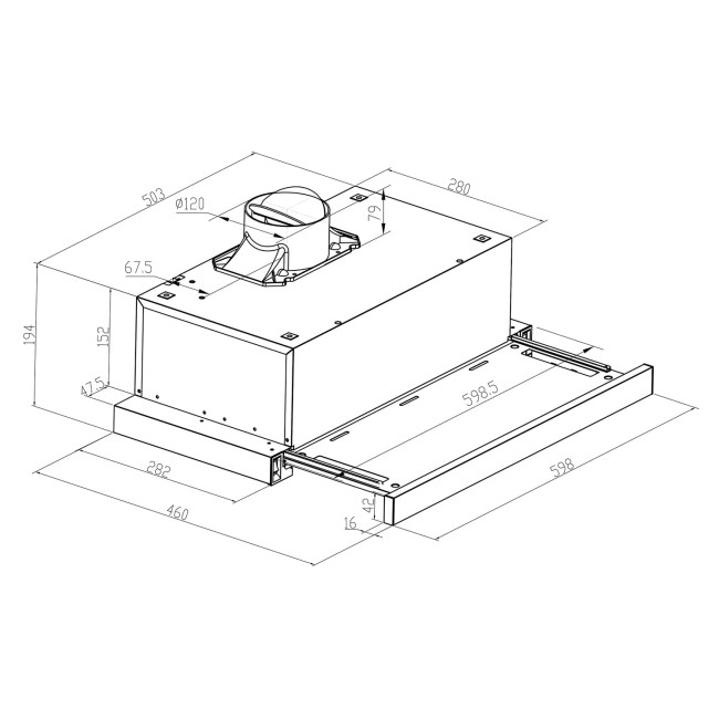 Вытяжка Meferi SLIDEBOX60BK GLASS ULTRA черный
