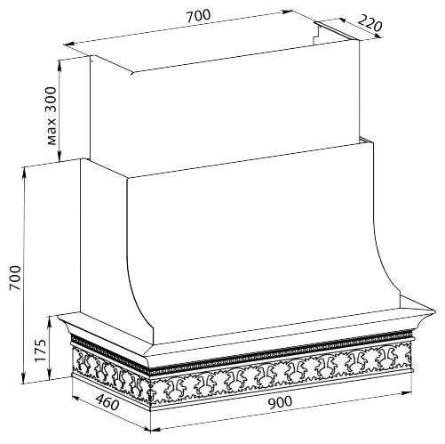 Каминная вытяжка Vialona Cappe Инфинити МТ 90 ВМ-510