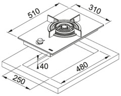 Газовая варочная панель FRANKE FHCR 301 1TC HE BK C