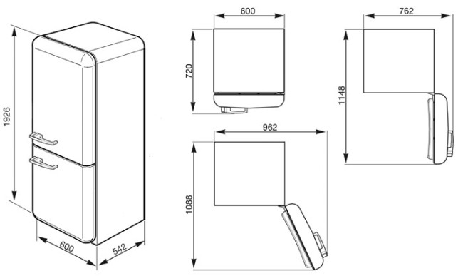 Холодильник Smeg FAB32LCR5 Холодильник Smeg FAB32LCR5