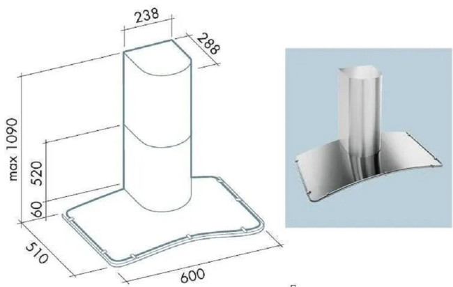 Каминная вытяжка Falmec Astra 60 inox (600)