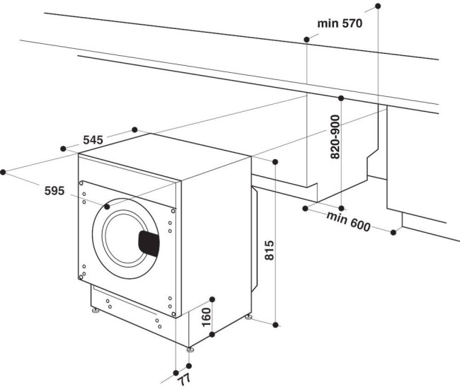 Встраиваемая стиральная машина Whirlpool BI WMHG 81484 EU
