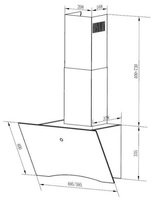 Каминная вытяжка HOMSAIR Teffi 60 черный
