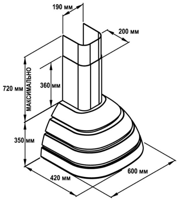 Каминная вытяжка Vialona Cappe Брио inca 550 60 Каминная вытяжка Vialona Cappe Брио inca 550 60