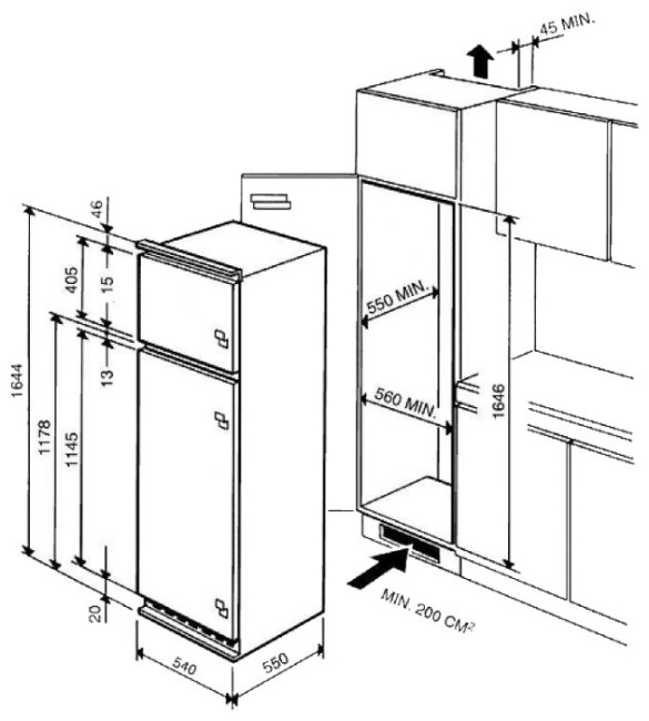 Встраиваемый холодильник smeg FR298AP Встраиваемый холодильник smeg FR298AP