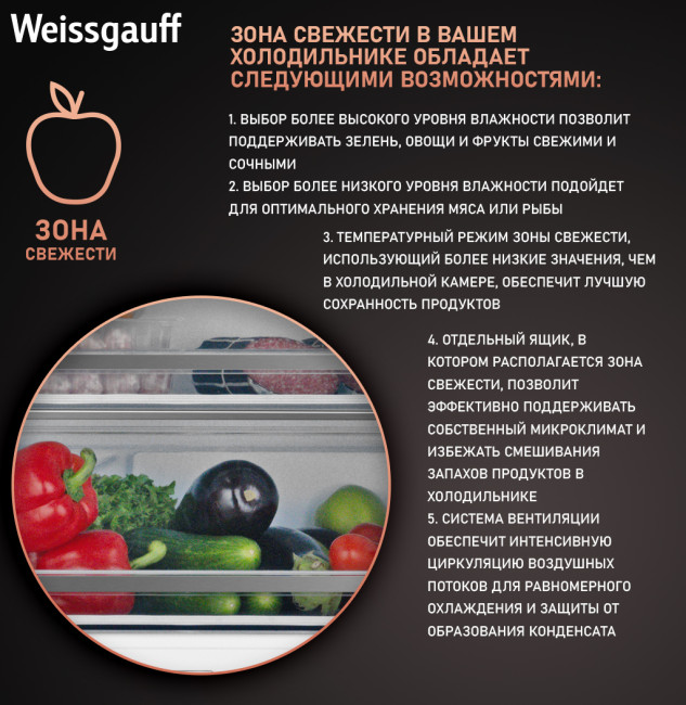 Встраиваемый холодильник Weissgauff WRKI 1969 Total NoFrost Premium EcoFresh Встраиваемый холодильник Weissgauff WRKI 1969 Total NoFrost Premium EcoFresh