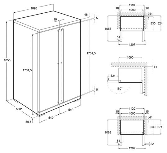 Встраиваемый холодильник smeg RF354RX Встраиваемый холодильник smeg RF354RX