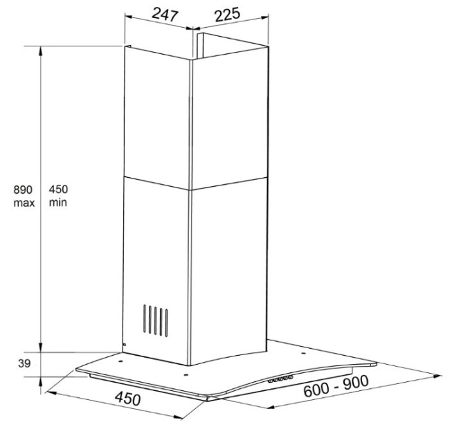 Каминная вытяжка Kuppersberg Kaminox 60 X 4HPB