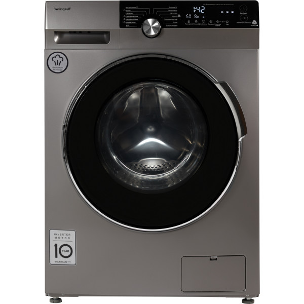 Комплект стиральная и сушильная машина Weissgauff WM 4947 DC Inverter Steam Silver + WD 879 Diamond Heat Pump