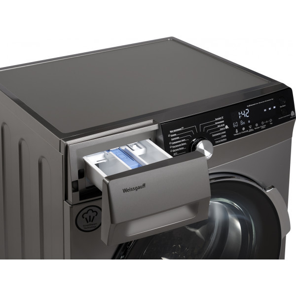 Комплект стиральная и сушильная машина Weissgauff WM 4947 DC Inverter Steam Silver + WD 879 Diamond Heat Pump