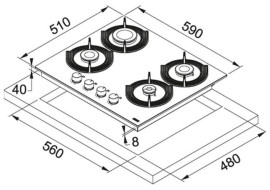 Газовая варочная панель FRANKE FHMF 604 4G C BK